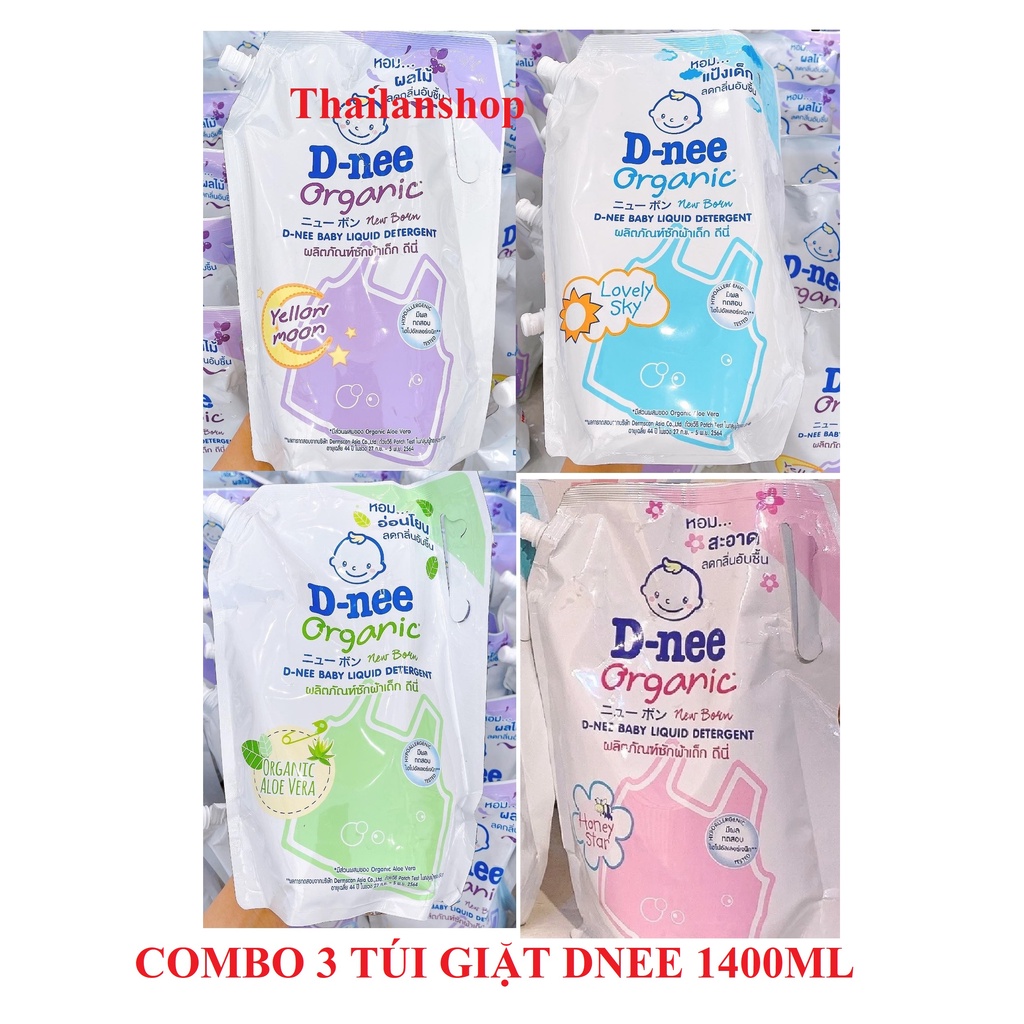 - Combo 3 túi nước giặt dnee 600ml Thái lan.