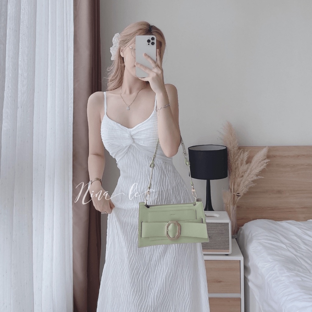 ĐẦM THUN SÓNG HAI DÂY THIẾT KẾ HAI LỚP DÁNG SUÔNG THEO FORM MẶC LÀ XINH CỰC HOT UP