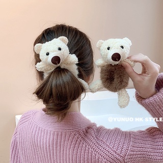 Dây Cột Tóc Vải Mềm Hình Gấu Hoạt Hình Dễ Thương Cho Nữ