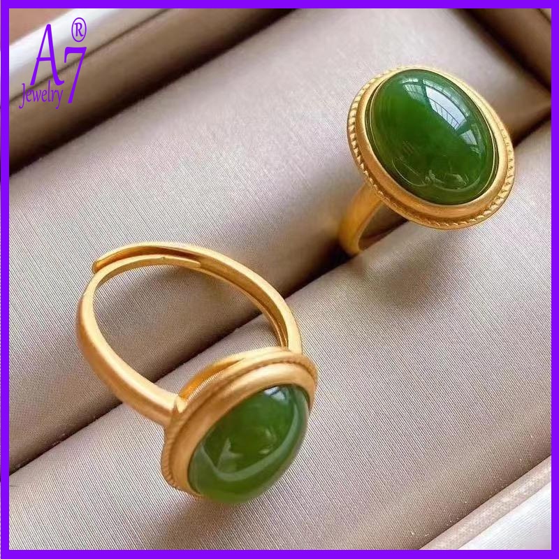 Nhẫn Hở Đính Đá A7 Mạ Vàng Phong Cách Cổ Điển Cho Nữ