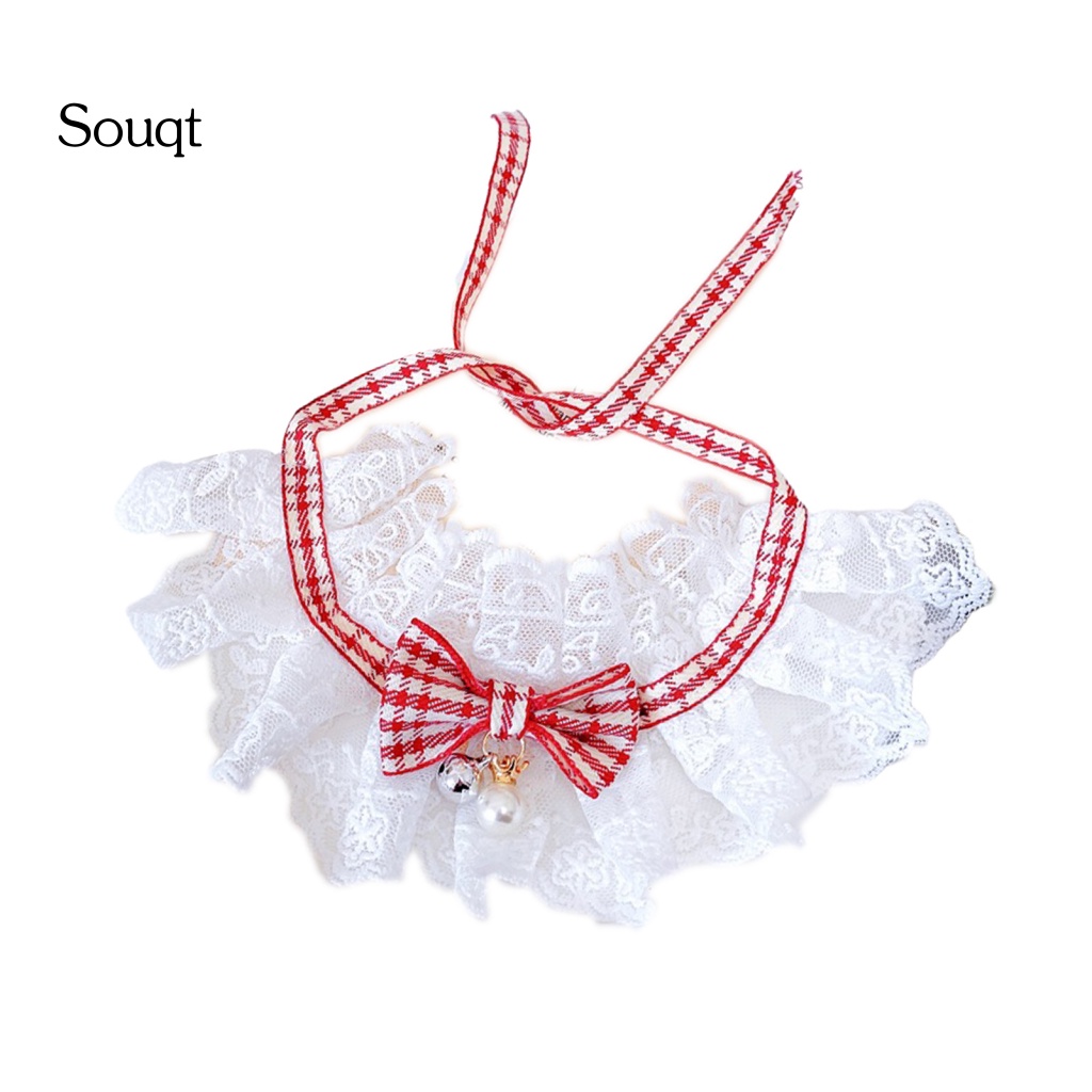 Vòng Cổ Vải Ren Thắt Nơ Thời Trang Cho Thú Cưng