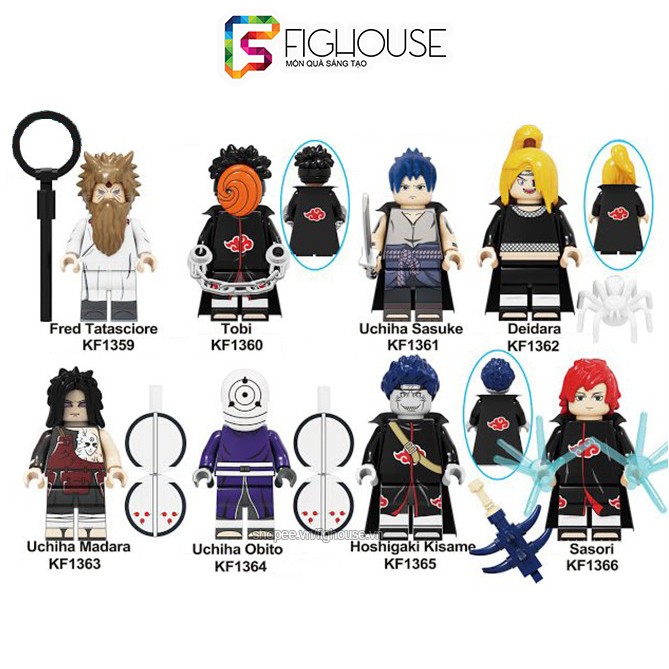 Xếp Hình Minifigures Các Nhân Vật Anime NARUTO - Tobi, Uchiha Obito, Sasori, Madara - Đồ Chơi Lắp Ráp KF6118 [B7]