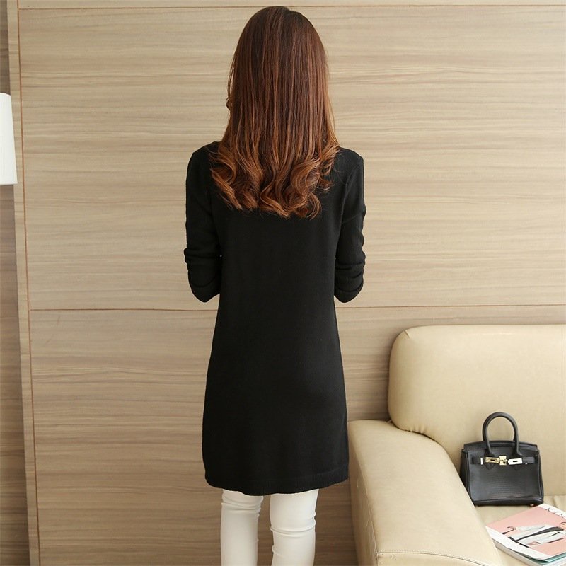Áo khoác len, áo cardigan len nữ dáng dài 2 túi Ak33