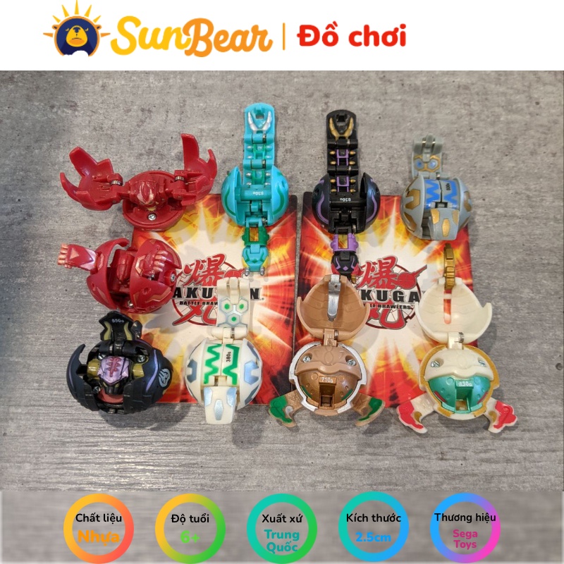 Đồ chơi mô hình Bakugan chính hãng 2.5cm - Bakugan thế hệ đầu tiên - Sun Bear