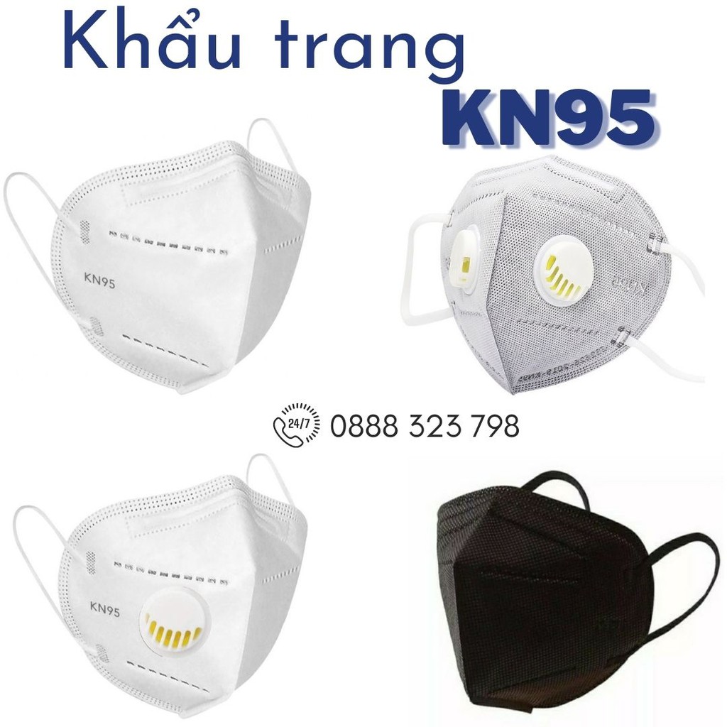 Khẩu Trang Kn95 N95 Kháng Khuẩn, Chống Bụi Mịn Pm2.5 Có Van - Không Van