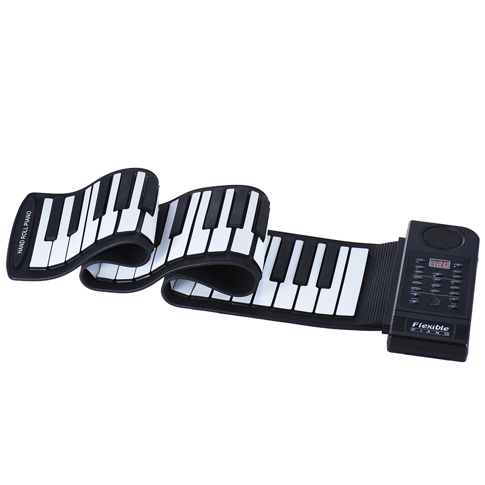 Portable Silicon 61 Keys Roll Up Piano Electronic MIDI Keyboard with Built-in Loud Speaker
