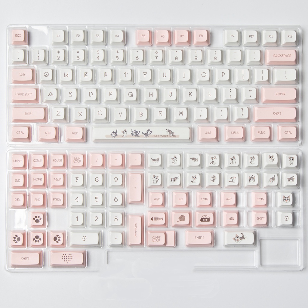 137 Nút phím cơ Cheese Cat Keycap XDA PBT ANSI nhuộm thăng hoa cho MX 61/64/68/71/84/87/100/104/108