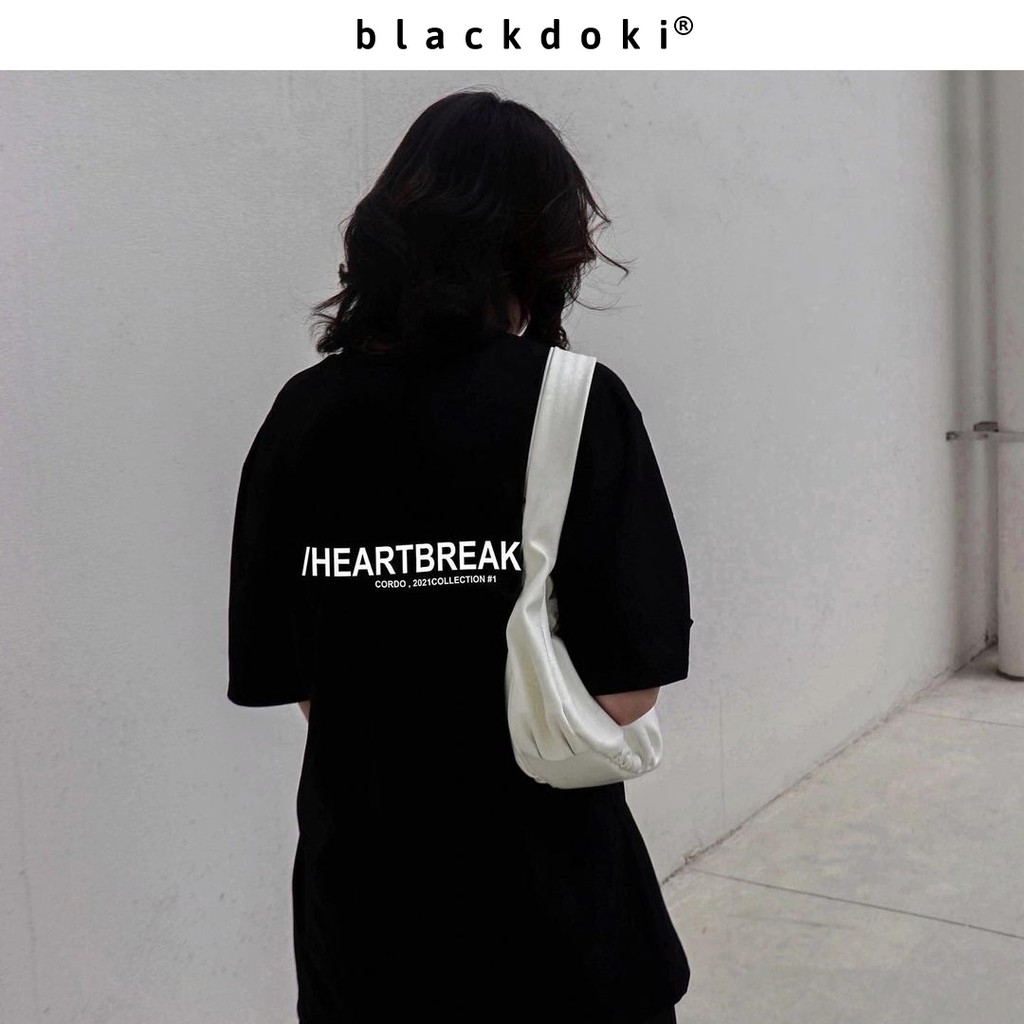 Áo thun basic BLACKDOKI-Heartbreak , áo phông cotton cao cấp dày dặn dáng rộng tay lỡ M18