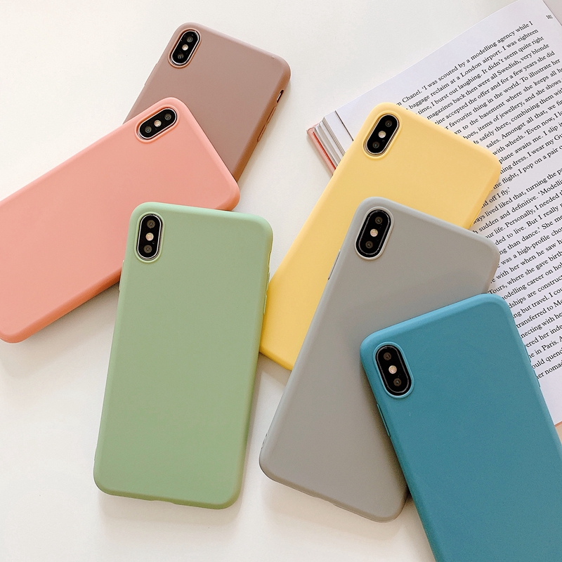 Ốp điện thoại màu trơn cao cấp thời trang dành cho Xiaomi Mi A3 A2 Lite A1