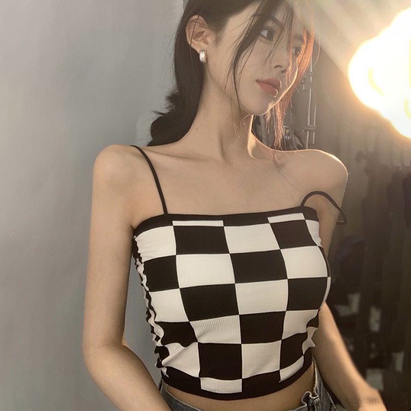 Áo Tank Top Hai Dây Có Mút Đệm Thời Trang Cho Nữ
