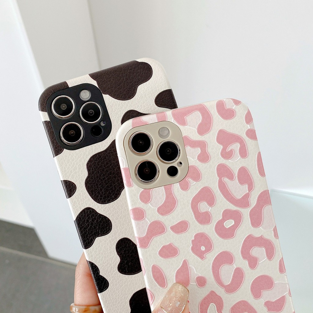 Ốp lưng Silicone Chống Sốc Họa Tiết Đốm Bò Sữa Đáng Yêu Cho Iphone 12 11 Pro Max Xr Xs Max 8 7 Plus | BigBuy360 - bigbuy360.vn
