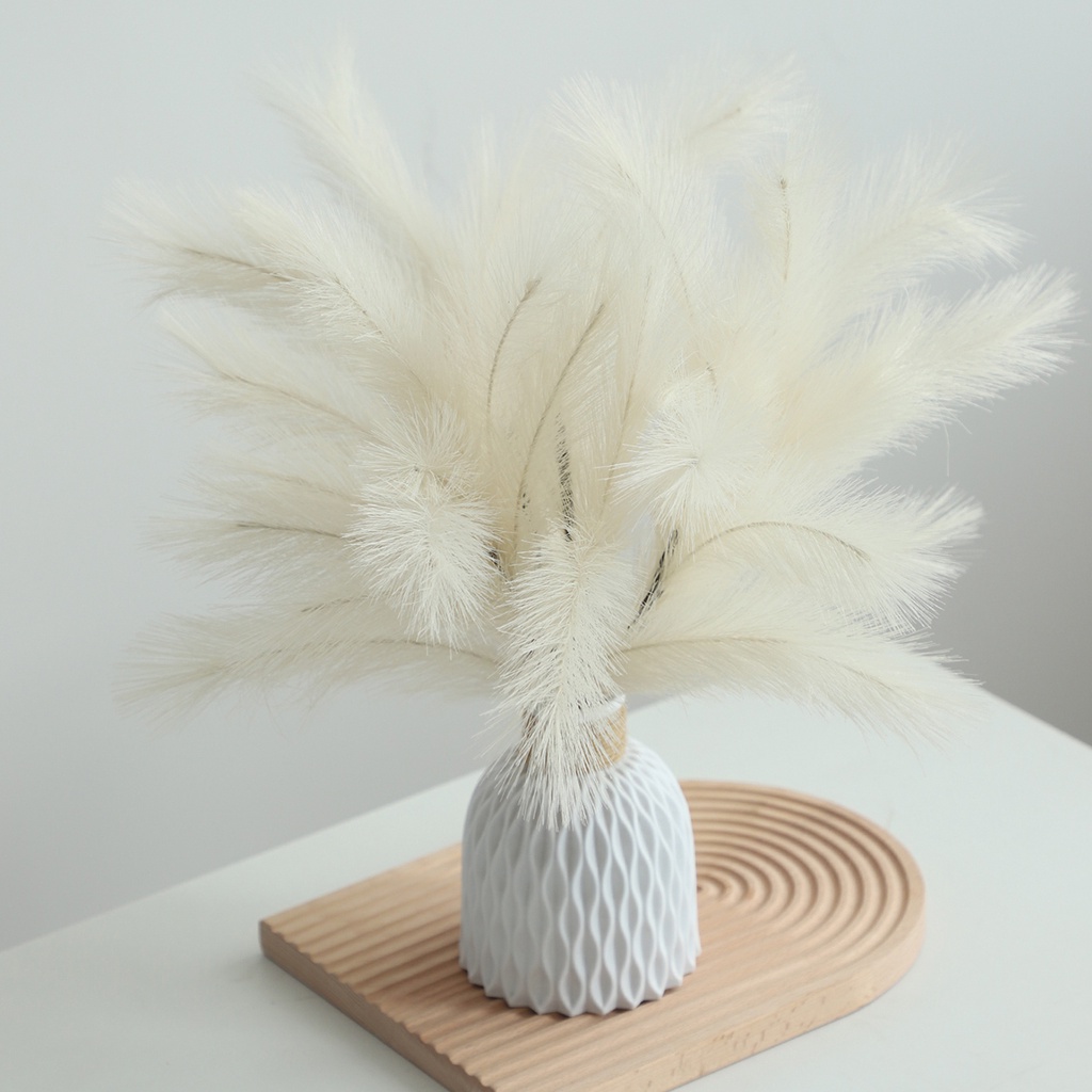 4 Nhánh Hoa Pampas Nhân Tạo Màu Xanh Lá Cây Trang Trí Nhà Cửa / Tiệc Cưới
