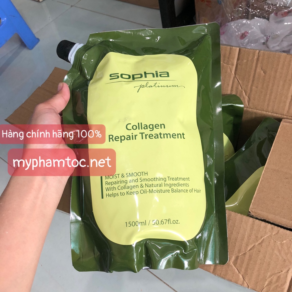 Kem hấp phục hồi tóc Collagen Sophia Repair Treatment Platinum (dạng túi)