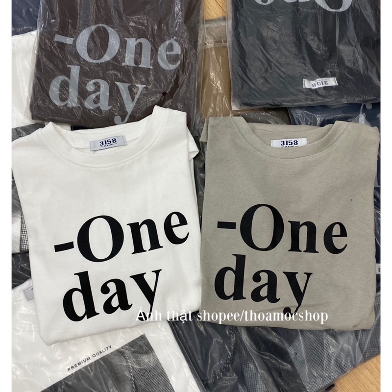Áo thun chữ ONE DAY - thun 3158