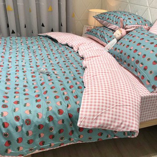 [ RẺ VÔ ĐỊCH ] Bộ chăn ga Cotton Poly quả dâu mới - Hàng nhập khẩu