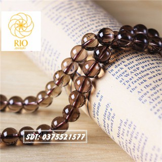Hạt đá lẻ mix vòng tay trang sức handmade quartz khói