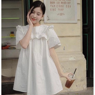 Váy babydoll cổ bèo freesize