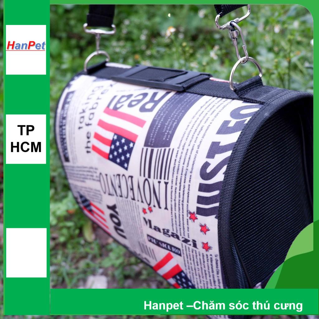 HCM- Túi cứng - túi Vận chuyển chó mèo, size S (NAM TÍNH) phù hợp với thú cưng dưới 3kg (hanpet 373a)