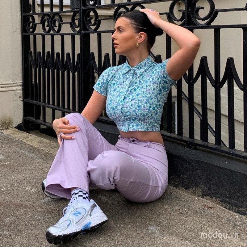 Áo sơ mi in hoa dáng ôm thời trang mùa hè dành cho nữ