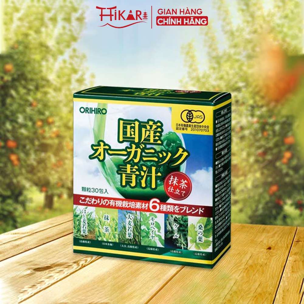 Bột rau xanh Aojiru Orihiro Nhật Bản 30 gói bổ sung chất xơ, hỗ trợ tiêu hóa
