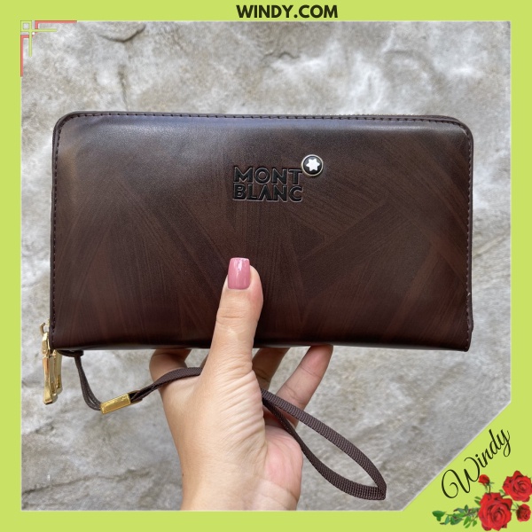 Ví Cầm Tay Nam Nữ MB 2 khóa Chất Da Bò Nhiều Ngăn WD856