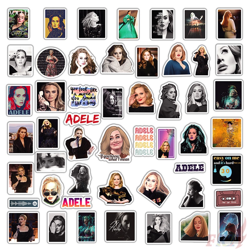 ❉ Adele Adkins Series 02 Hình Dán ❉ Bộ 50 Miếng Dán Chống Thấm Nước Hình Ca Sĩ Thời Trang