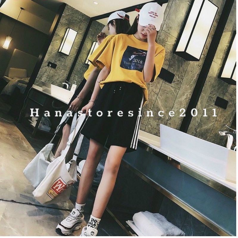 Quần Đùi Kẻ Sọc Unisex / Quần Short Nữ Dáng Rộng 4 Màu | BigBuy360 - bigbuy360.vn