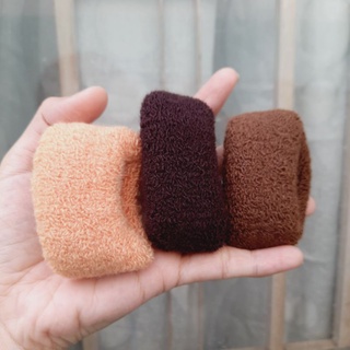 Túi 12 Len cột tóc mềm tone nâu (bản nhỏ 3-3.5cm)