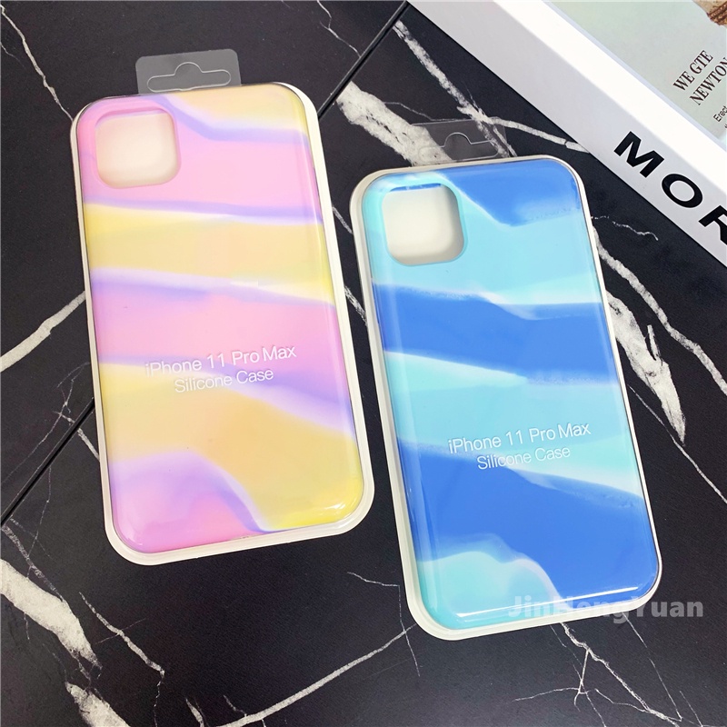 Ốp điện thoại silicon TPU mềm màu sắc Gradient cho iPhone 11 12 Pro Max 12Mini X XS Max XR 6 6s 7 8 Plus SE2 SE2020