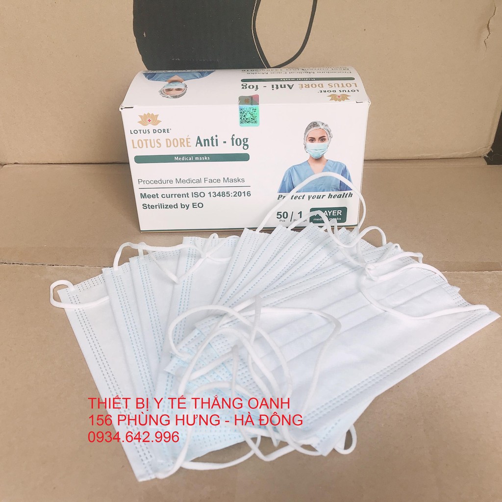 Khẩu trang Lotus 4 lớp giấy kháng khuẩn- không gây mụn hộp 50 chiếc