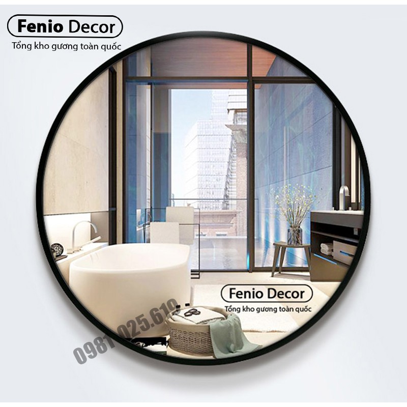 Gương soi nhà tắm hình tròn cao cấp chống rỉ sét - Đường kính 50cm