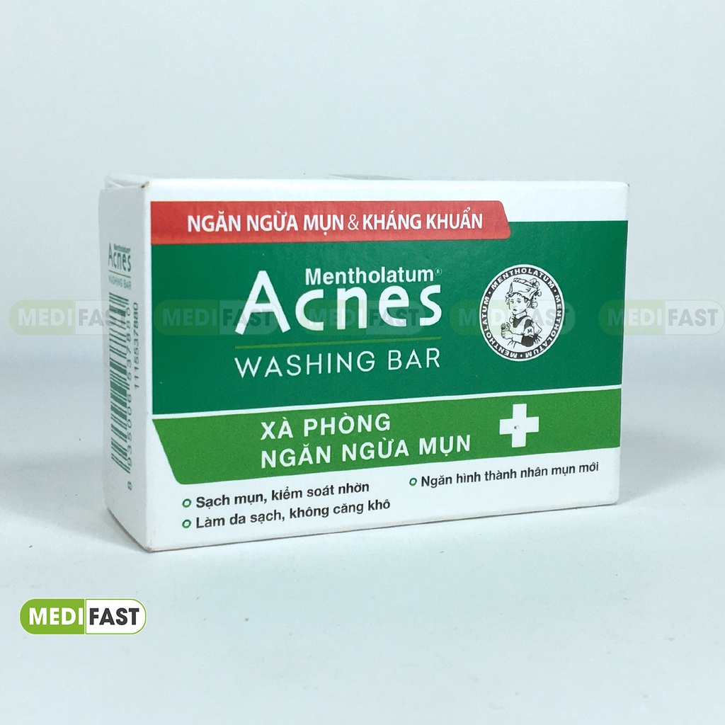 Xà phòng kháng khuẩn, ngăn ngừa mụn, kiểm soát nhờn - Acnes Washing Bar 75g cho cả nam và nữ
