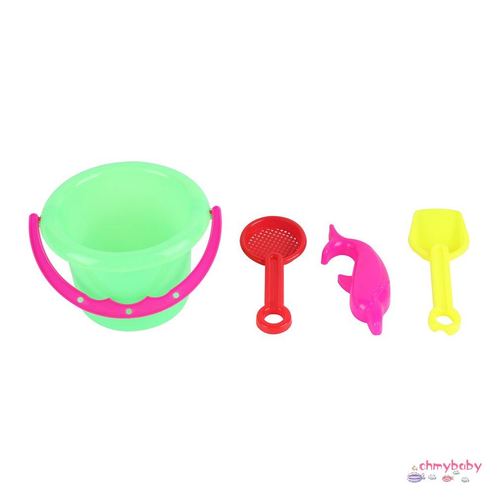 【OMB】 4pcs Mini Beach Toys Set Bucket Shovel Rake Beach Sand Play Toys For Kids