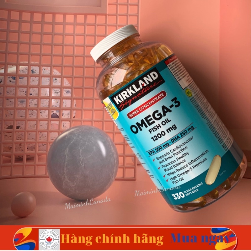Dầu cá Omega-3 Fish Oil 1200mg Kirkland; Kirkland Signature Super Concentrate Date 01/2027