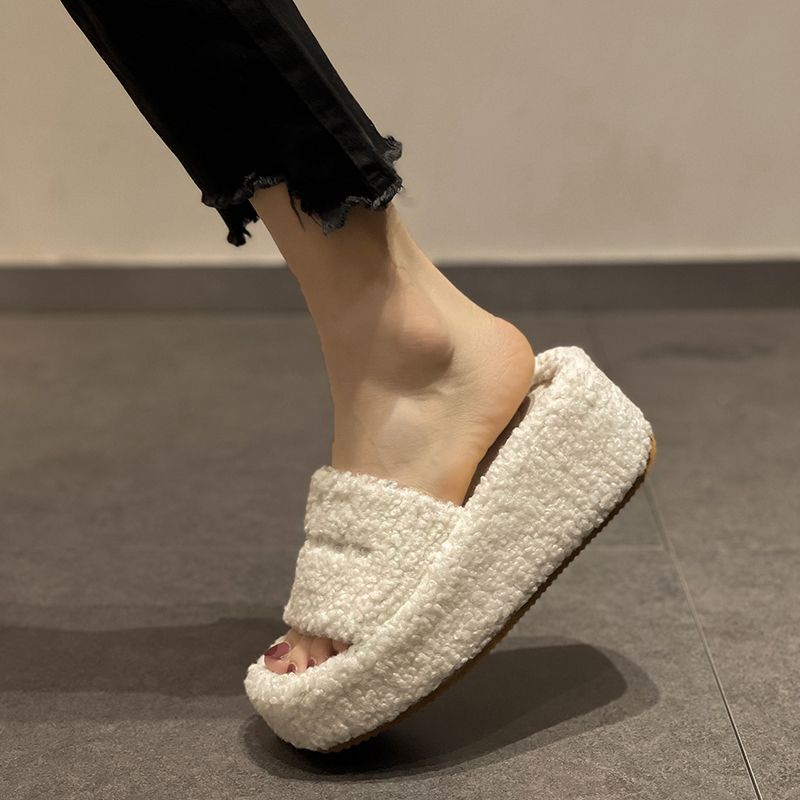 XIELUAIZTA Dép Bông Đế Xuồng Dày Dặn Phong Cách Mới Cho Nữ