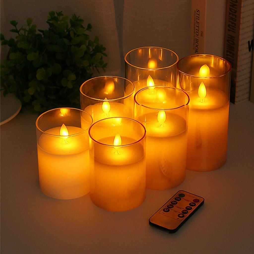 YIYU Bộ 3 Đèn LED Hình Nến Có Điều Khiển Từ Xa Trang Trí Giáng Sinh