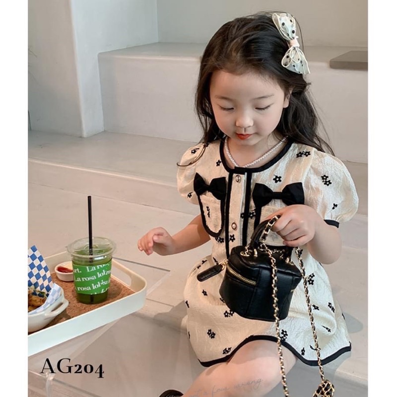 Set áo cv tơ boi thiết kế cho bé gái