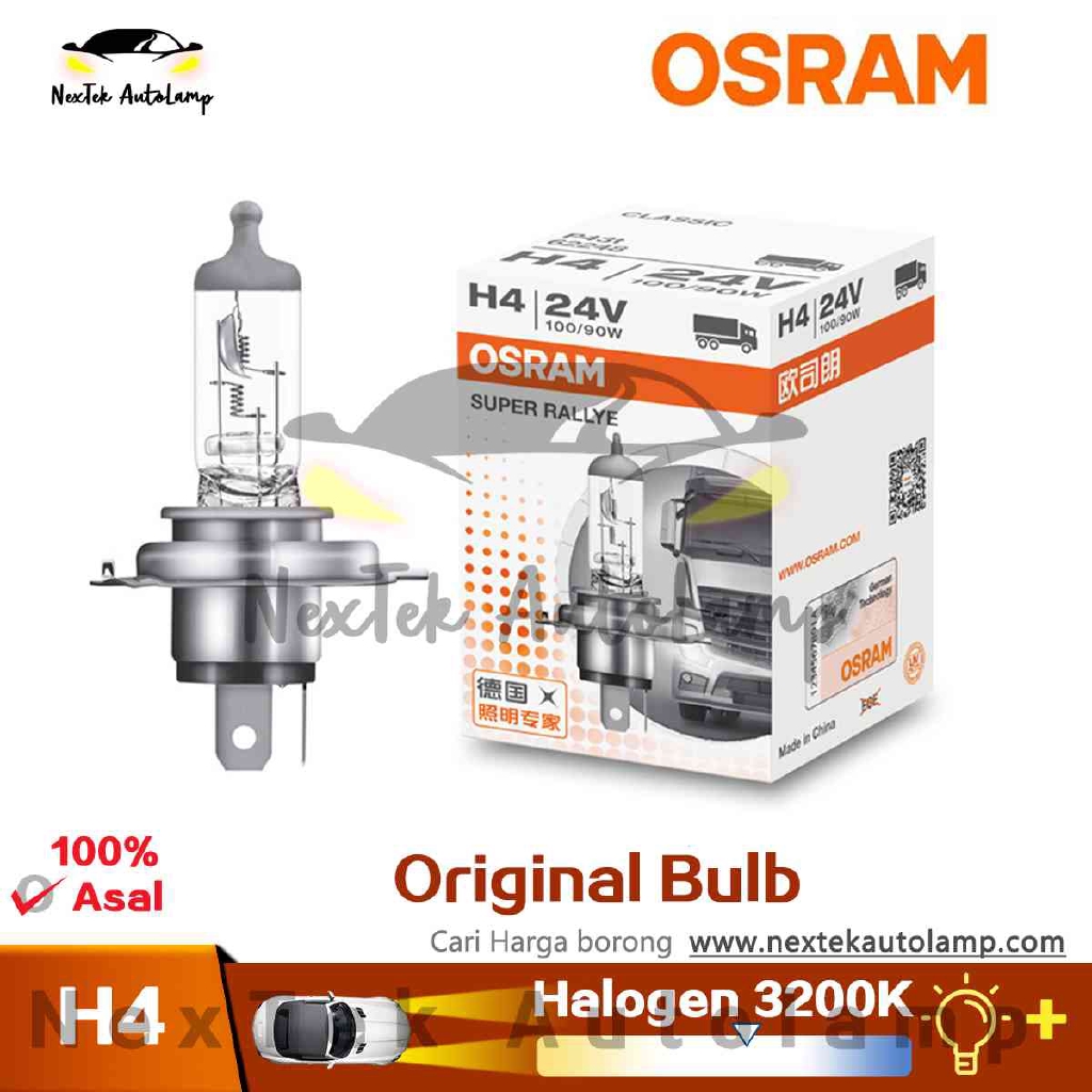 Bóng Đèn Pha Siêu Sáng 1 Bóng Osram H4 24V 100/90W 62248 P43t