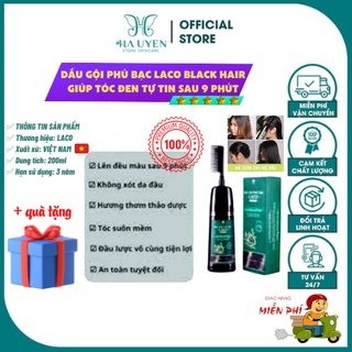 Dầu Gội Phủ Bạc Laco Black Hair 200ml, Giúp Tóc Đen Tự Tin Sau 9 Phút, Có Lược Chải Tiện Dụng [ Auth ]