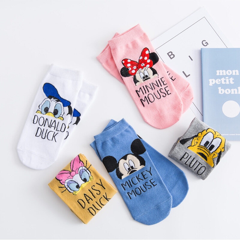 Đôi tất ngắn in hình nhân vật hoạt hình disney xinh xắn dành cho nam và nữ