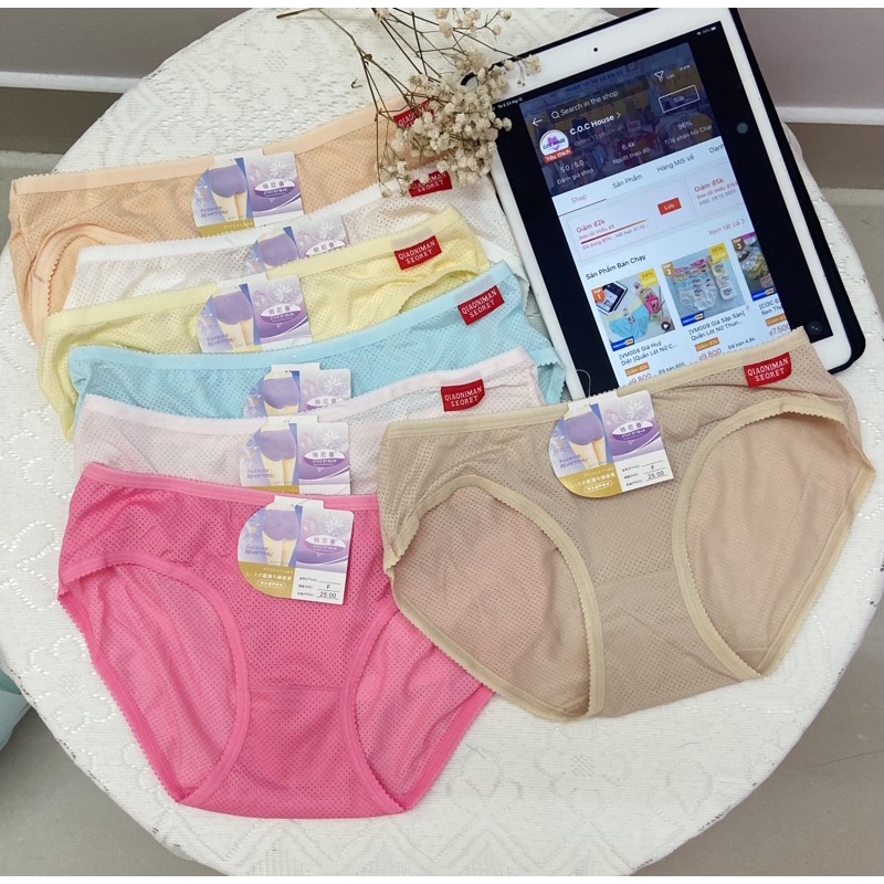 Quần lót nữ cotton thun thái coton thông hơi