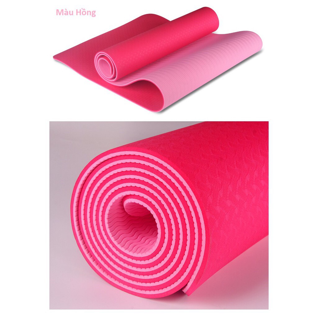 Thảm yoga PTE 6mm 2 lớp Định Tuyến và không ( tặng túi sịn+ dây)