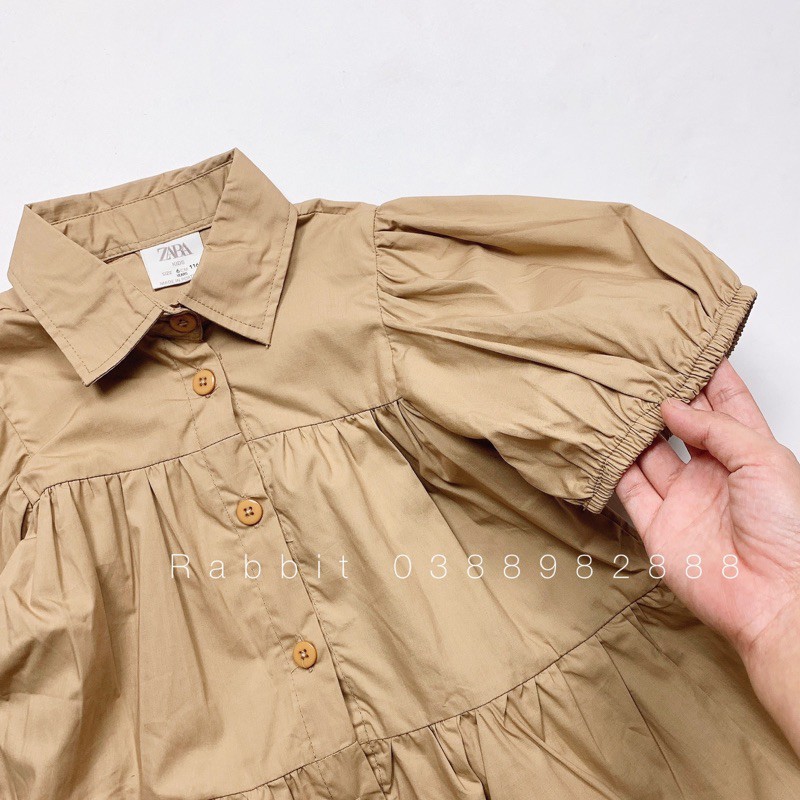 Váy babydoll nâu tây - RABBITSHOP