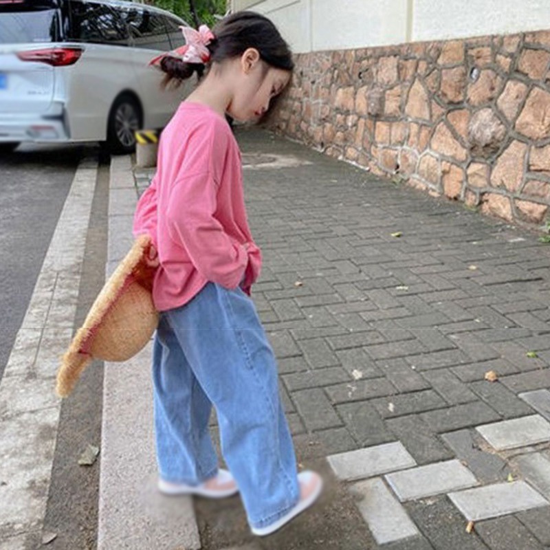 Quần Jean Dài Ống Rộng Thời Trang Hàn Quốc Dành Cho Nữ