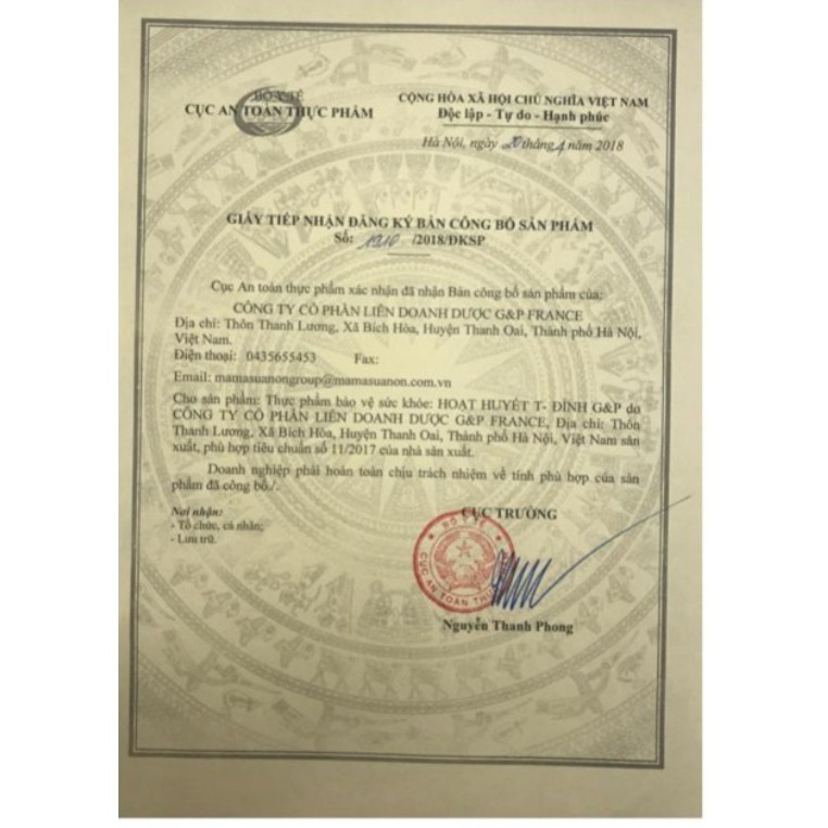 Hoạt huyết T- Đình GP -  Bổ huyết, hoạt huyết, ổn định huyết áp, tăng tuần hoàn máu não,chóng mặt