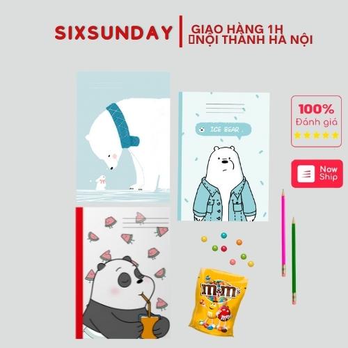 1 quyển vở Six Sunday 120 trang Ivory, Mẫu Mới Tập Học Sinh ghi chép, sổ b5 viết giấy Kẻ Ngang cấp 2, sinh viên