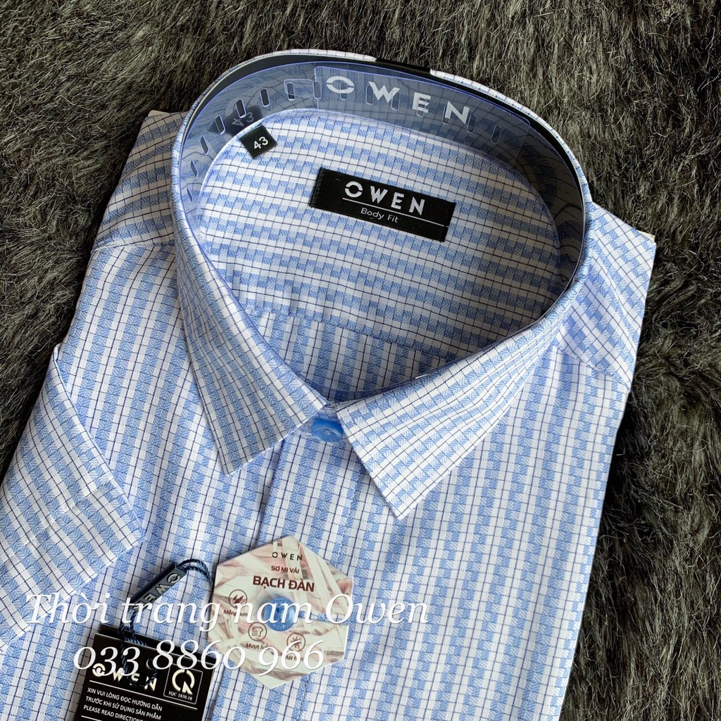 OWEN - Áo sơ mi ngắn tay Owen vải sợi bạch đàn 22696 - Áo sơ mi nam cộc tay | BigBuy360 - bigbuy360.vn