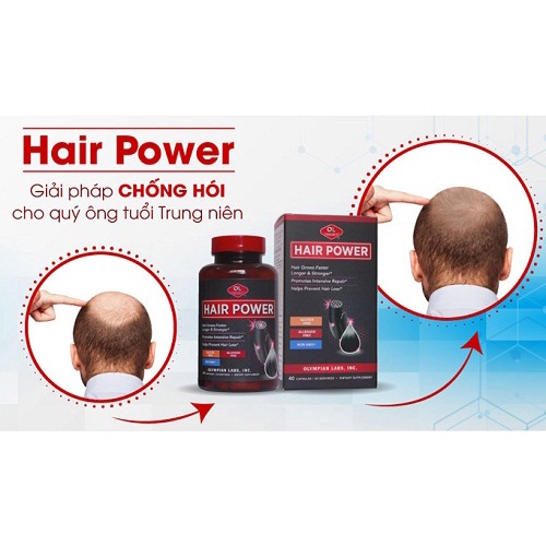 Viên Uống Mọc Tóc Hair Power Olympian Labs Giảm Gãy Rụng, Kích Thích Tóc Mọc Hiệu Quả 40 Viên