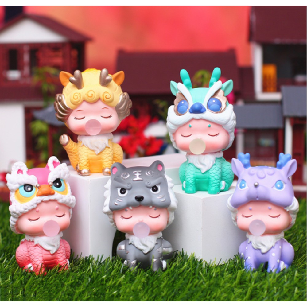 Tượng Kỳ Lân thổi bong bóng đáng yêu