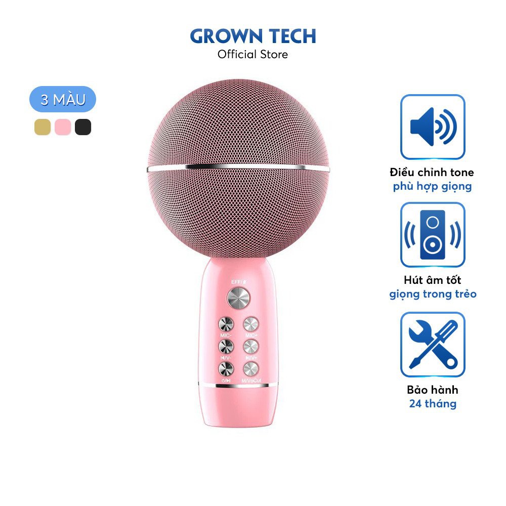 [Mã ELHACE giảm 4% đơn 300K] Micro bluetooth karaoke không dây GrownTech YS-08, livestream, thu âm, cầm tay